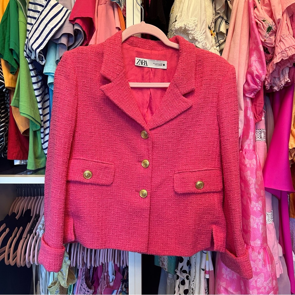 Zara pink blazer size M